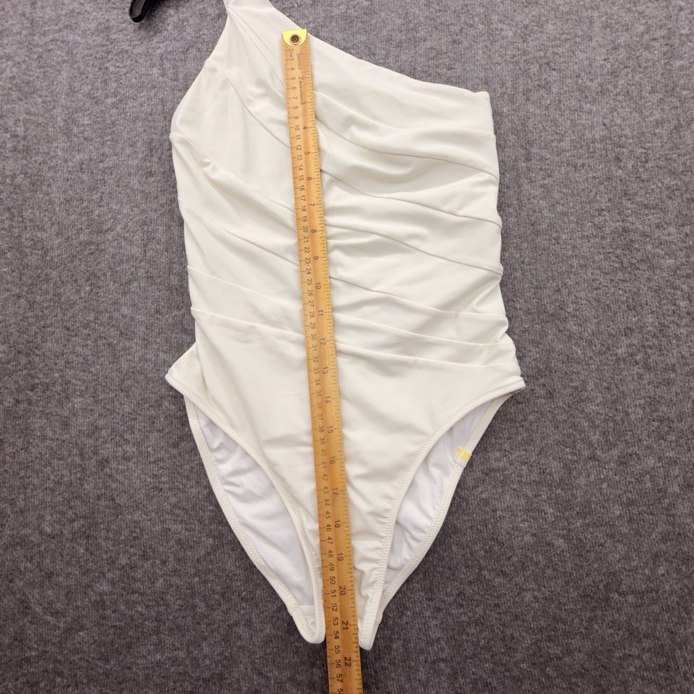 Summersalt The Ruched One-Shoulder One-Piece Swimsuit White Ivory Size 4 - Picture 5 of 10